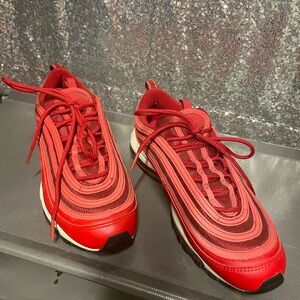 Air Max 97 red trainers #leather